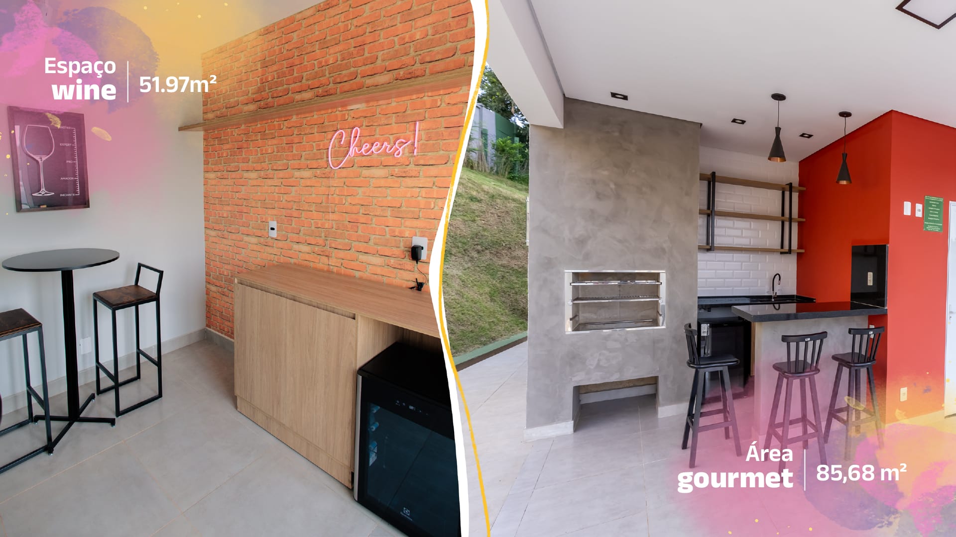 area gourmet e vinho